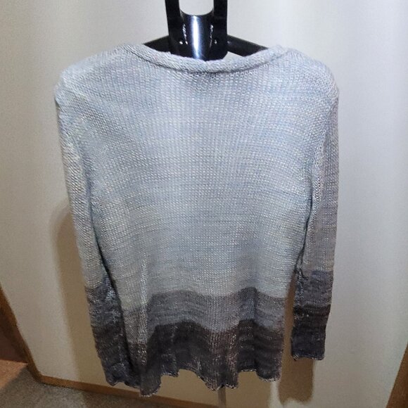 Coldwater Creek V-Neck Sweater - Blue Ombre - Picture 2 of 8